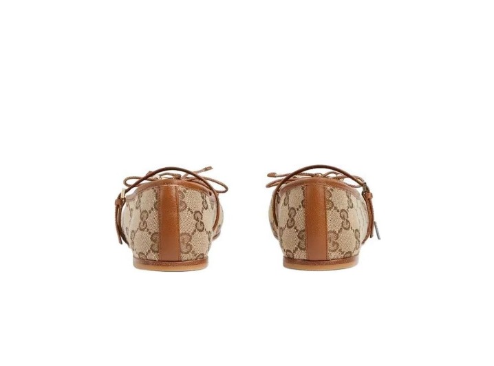 GUCCI Horsebit: Женские кожаные туфли с квадратным мыском, коричневые — изображение 3