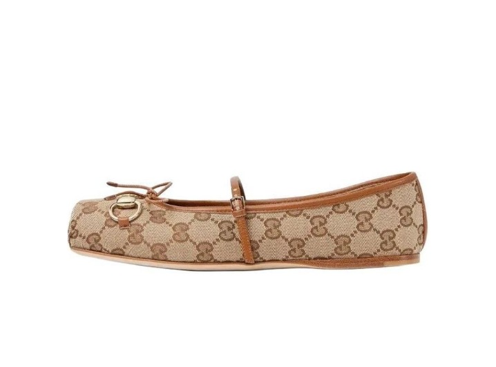 GUCCI Horsebit: Женские кожаные туфли с квадратным мыском, коричневые