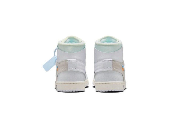 Jordan x Virgil Abloh: Белые высокие кроссовки в стиле ретро-баскетбола — изображение 3
