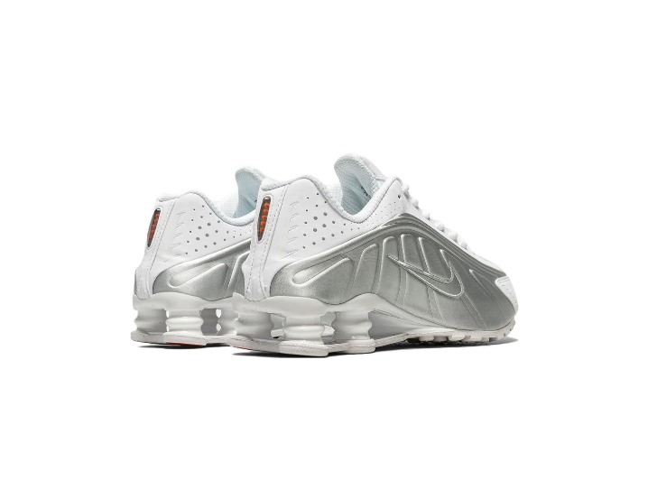 Nike Shox R4 Comfortable, Versatile, Durable Low-Top Casual Urban Commuting Running Shoes, Women's, White/Silver — изображение 2