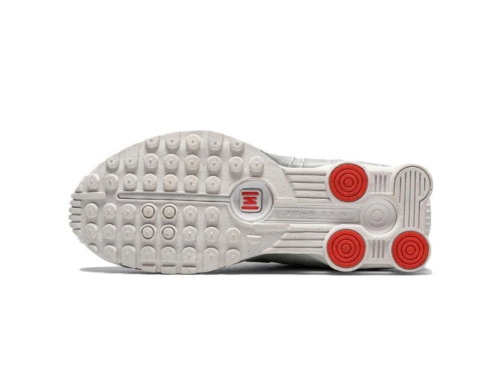 Nike Shox R4 Comfortable, Versatile, Durable Low-Top Casual Urban Commuting Running Shoes, Women's, White/Silver — изображение 3