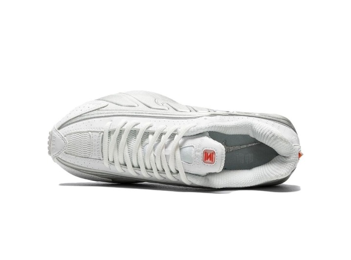 Nike Shox R4 Comfortable, Versatile, Durable Low-Top Casual Urban Commuting Running Shoes, Women's, White/Silver — изображение 4