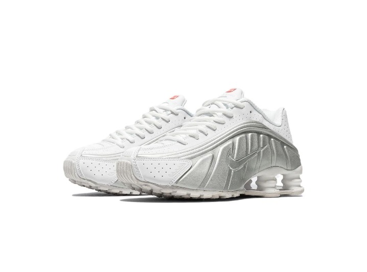 Nike Shox R4 Comfortable, Versatile, Durable Low-Top Casual Urban Commuting Running Shoes, Women's, White/Silver — изображение 5