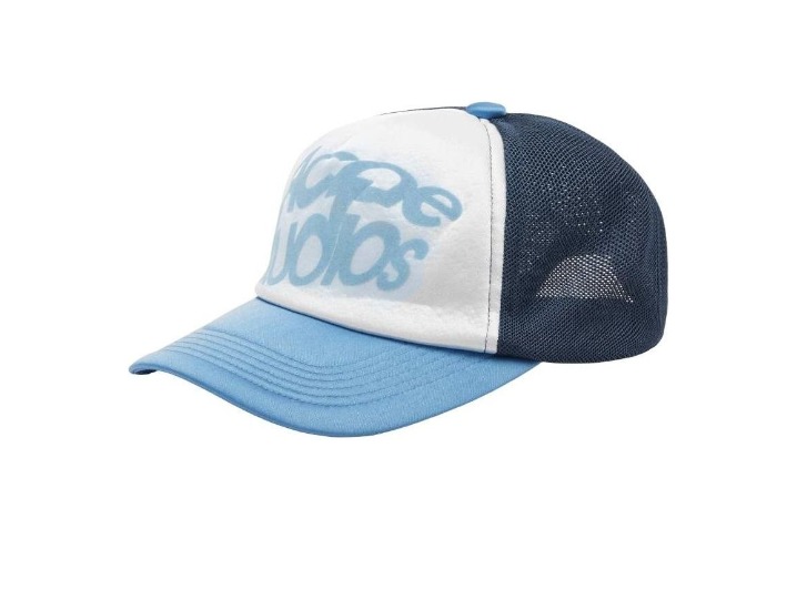 Acne Studios Logo Decorated Polyester Baseball Cap, Unisex Style, Couple Style, Blue