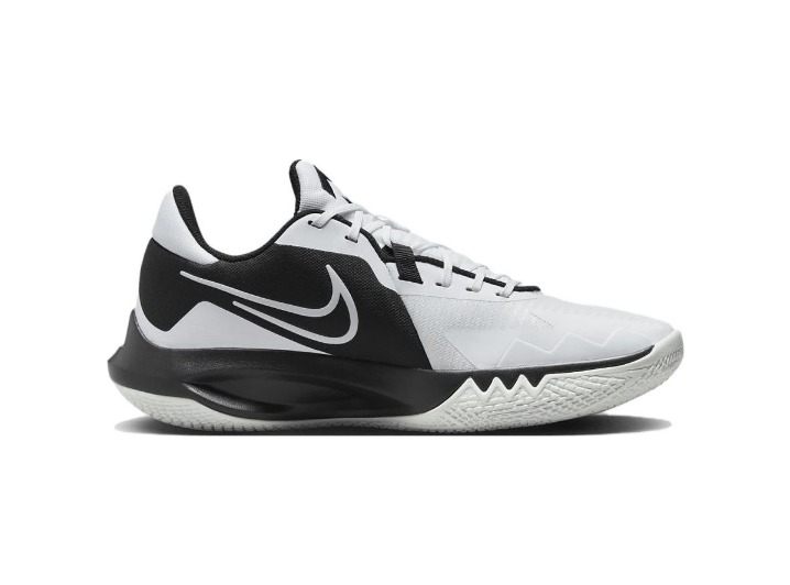 Nike Precision 6 Round Toe Lace-up Durable Low-Top Basketball Shoes Men's Black and White — изображение 5