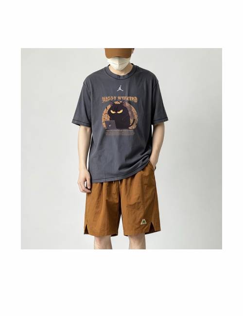 Jordan Dri-FIT: Чёрная футболка с логотипом-котом — изображение 6