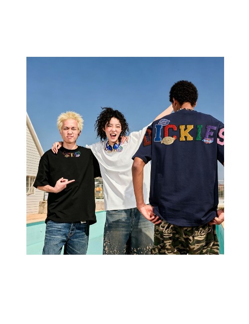 Dickies: Чёрная футболка с 3D-объёмной вышивкой — изображение 4