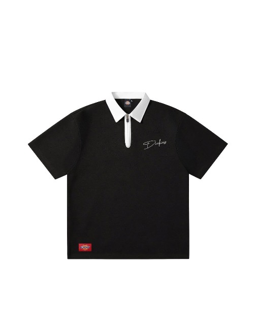 Dickies: Темно-синяя водолазка на молнии с цветовыми блоками — изображение 3