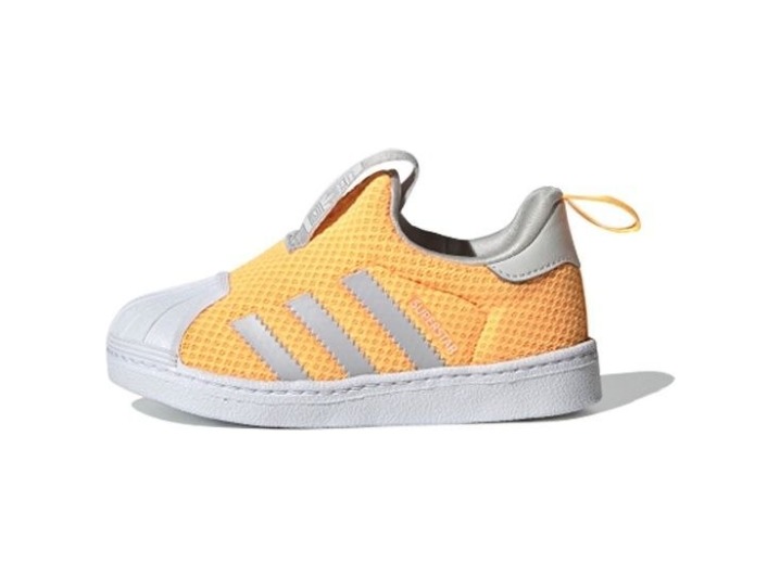 adidas Originals SUPERSTAR 360 Durable Low-Top Toddler Shoes, Orange/Grey, for Infants and Toddlers