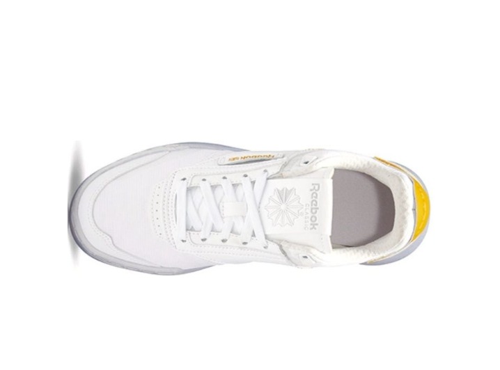 Reebok Club C Legacy: Женские низкие кроссовки в бело-жёлтом цвете — изображение 2