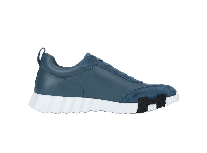 Hermes Bouncing Goatskin Lace-up Platform Low-Top Casual Shoes, Men's, Blue — изображение 3