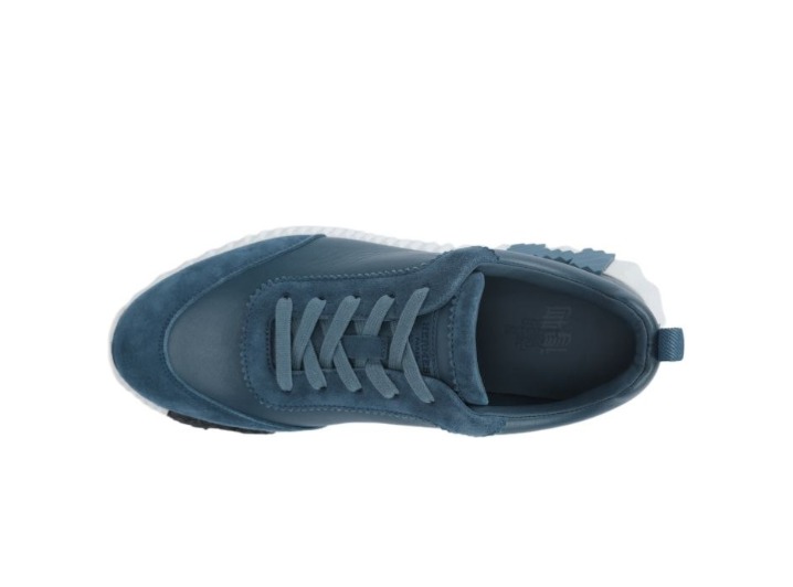 Hermes Bouncing Goatskin Lace-up Platform Low-Top Casual Shoes, Men's, Blue — изображение 4