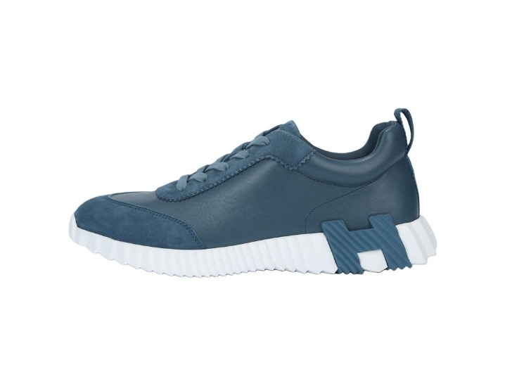 Hermes Bouncing Goatskin Lace-up Platform Low-Top Casual Shoes, Men's, Blue
