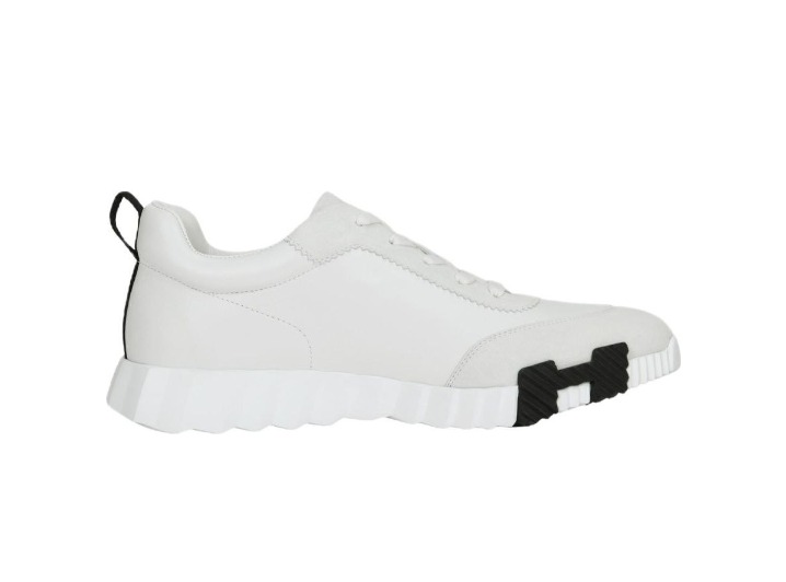 Hermes Bouncing Calfskin Round Toe Lace-up Low-top Casual Shoes for Men, White White, no original shoe box — изображение 5