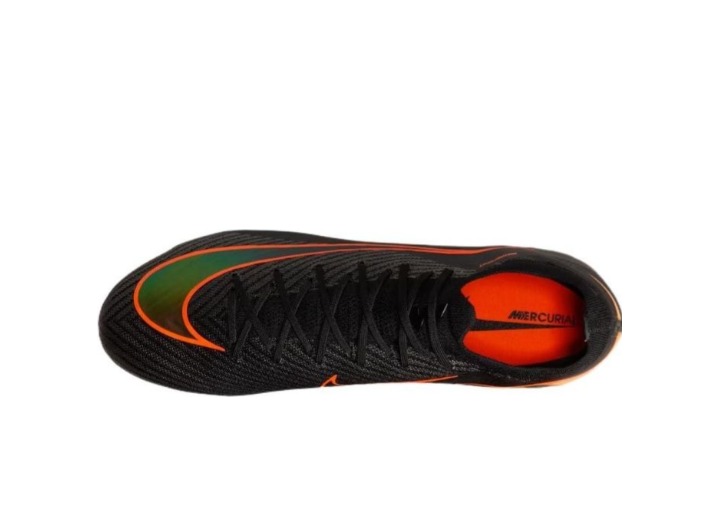 Nike Mercurial Vapor 16 Elite LV8 Top-of-the-line Comfort FG (Gum Studs) Support and Rebound Soccer Boots, Unisex, Black/Orange — изображение 4