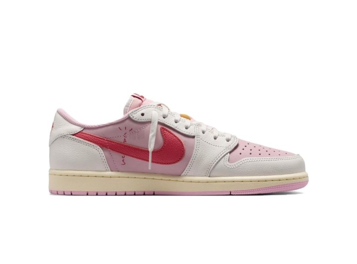 Jordan x Travis Scott: Низкие кроссовки в розовом цвете — изображение 4