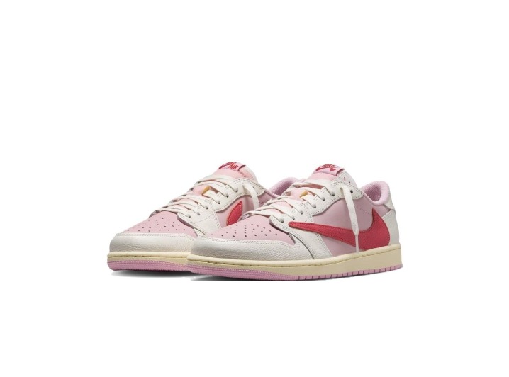 Jordan x Travis Scott: Низкие кроссовки в розовом цвете — изображение 5