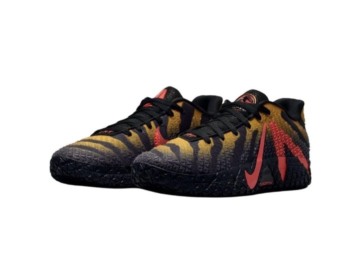 Nike x Jurassic Park Ja 3 Morant Raptor EP: Мужские баскетбольные кроссовки в чёрно-жёлто-красной гамме — изображение 3