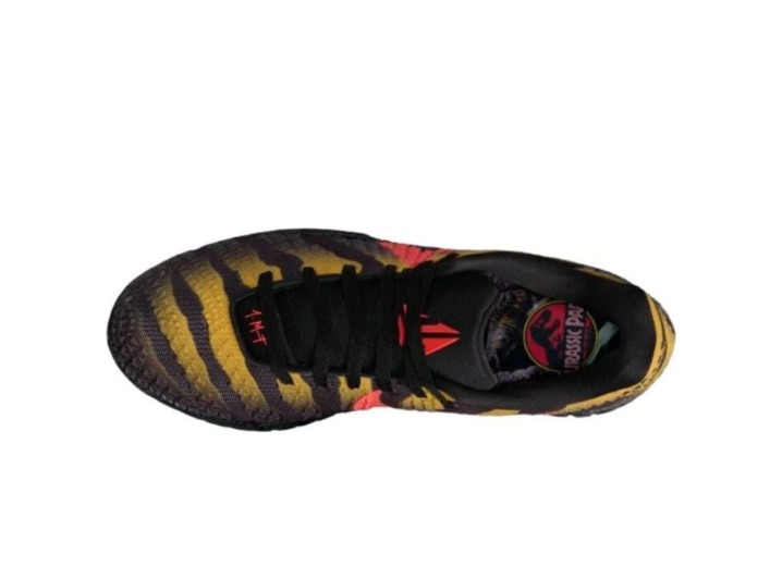 Nike x Jurassic Park Ja 3 Morant Raptor EP: Мужские баскетбольные кроссовки в чёрно-жёлто-красной гамме — изображение 4