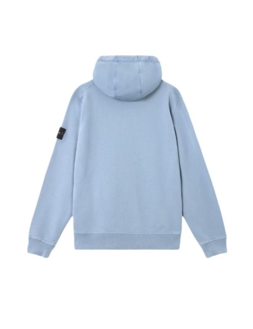 STONE ISLAND Drawstring Hooded Logo Long-Sleeve Fleece Jacket for Men Blue — изображение 5
