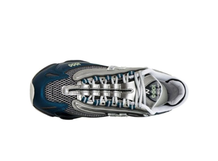 New Balance NB 1000 Comfortable and Soft Casual Running Shoes, Unisex, Blue and Silver — изображение 3
