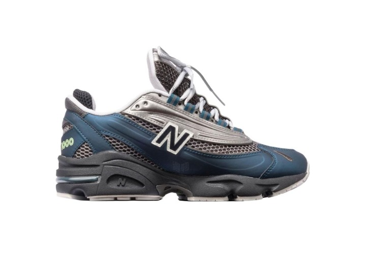 New Balance NB 1000 Comfortable and Soft Casual Running Shoes, Unisex, Blue and Silver — изображение 4