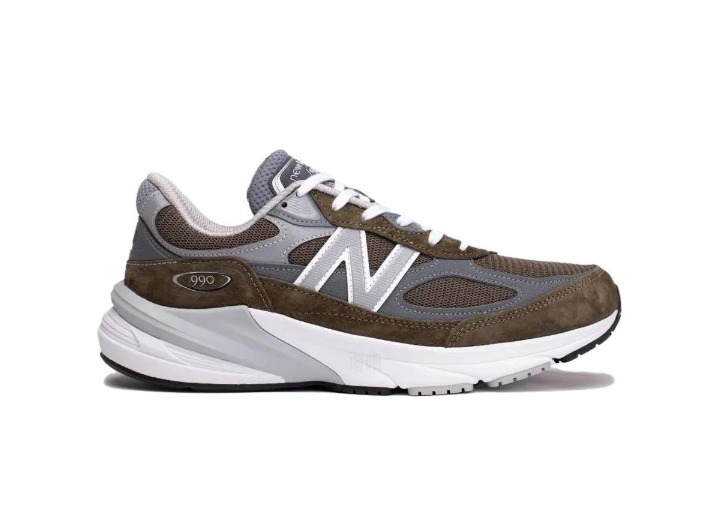 New Balance NB 990 V6 True Camo: Унисекс-кроссовки в оливково-серой гамме — изображение 2