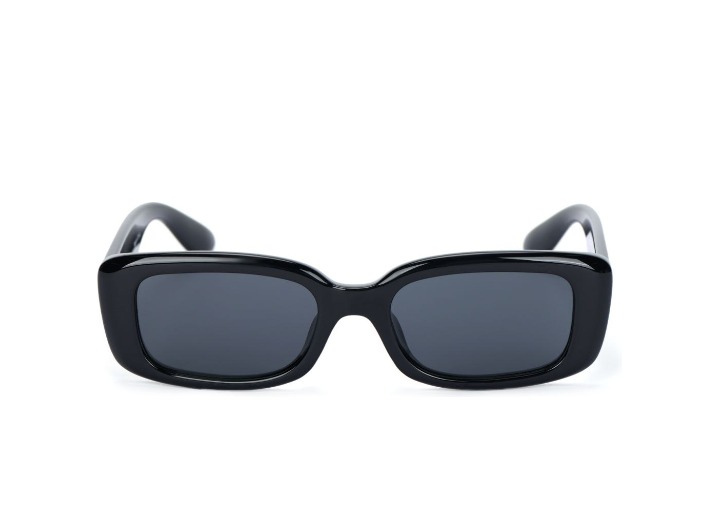UNIQLO solid color rectangular sunglasses, unisex, couple style, black
