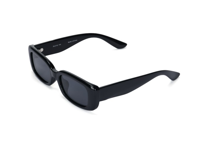UNIQLO solid color rectangular sunglasses, unisex, couple style, black — изображение 4