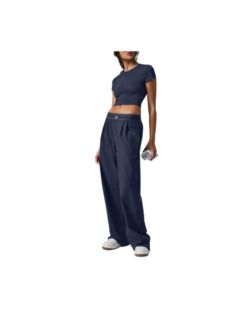 Alo Yoga Suit Up Trouser: Свободные костюмные брюки прямого кроя, тёмно-синие — изображение 3