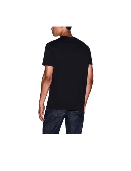 ARMANI EXCHANGEAE Solid Color Letter Crew Neck Short Sleeve T-Shirt Men's Black — изображение 6
