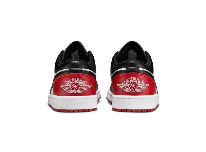 Jordan Air Jordan 1 "Bred Toe": Мужские низкие кроссовки в красно-чёрно-белой гамме — изображение 3