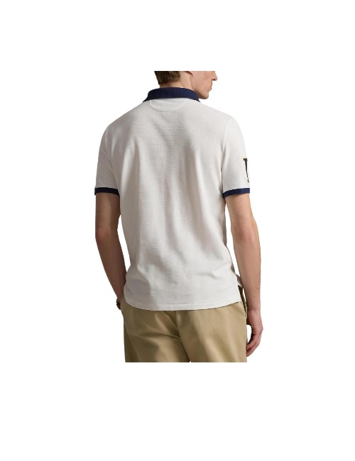 Polo Ralph Lauren: Мужское поло из хлопкового меша, классическая версия, белое — изображение 5