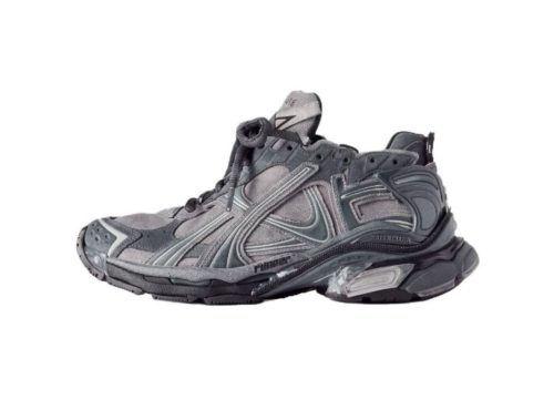 Balenciaga Paris Family Runner: Мужские кроссовки средней высоты в сером цвете