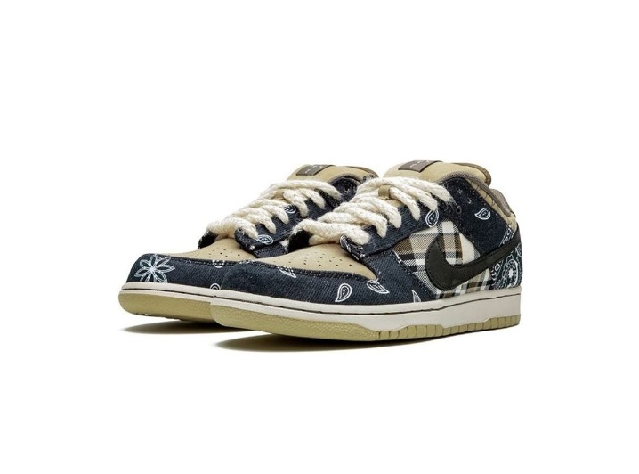 Travis Scott x Nike SB Dunk Low "Jackboys": Унисекс-кроссовки в сине-коричневой гамме — изображение 2
