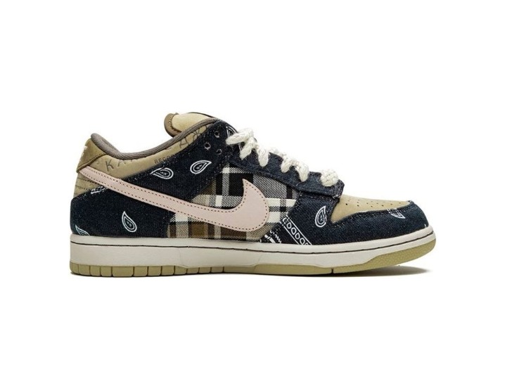 Travis Scott x Nike SB Dunk Low "Jackboys": Унисекс-кроссовки в сине-коричневой гамме — изображение 5