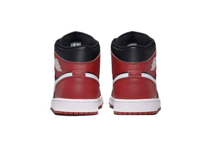 Jordan Air Jordan 1 Mid "Bred": Мужские ретро-баскетбольные кроссовки в красно-чёрной гамме — изображение 2