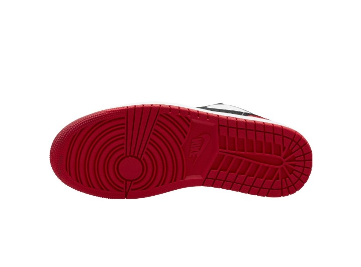 Jordan Air Jordan 1 Mid "Bred": Мужские ретро-баскетбольные кроссовки в красно-чёрной гамме — изображение 4