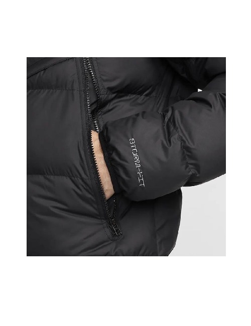 Nike Windrunner: Мужской пуховик с принтом и карманами на молнии, чёрный — изображение 7