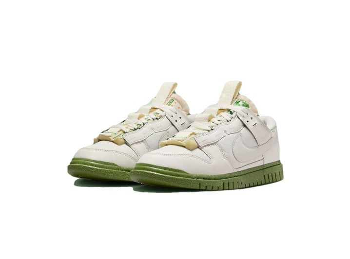 Nike Dunk Remastered: Мужские низкие скейт-кроссовки в бело-зелёной гамме — изображение 5