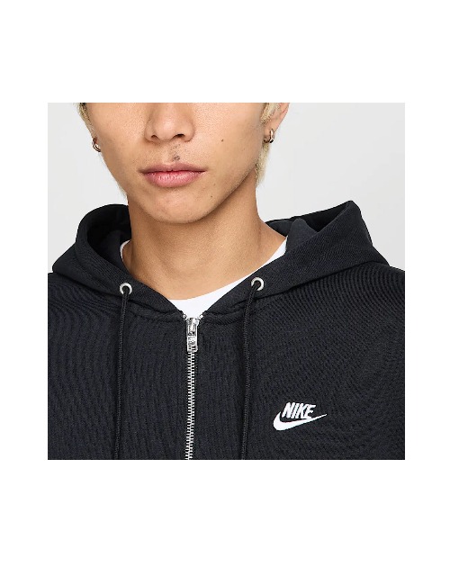 Nike Club: Мужское чёрное худи на молнии с капюшоном — изображение 3