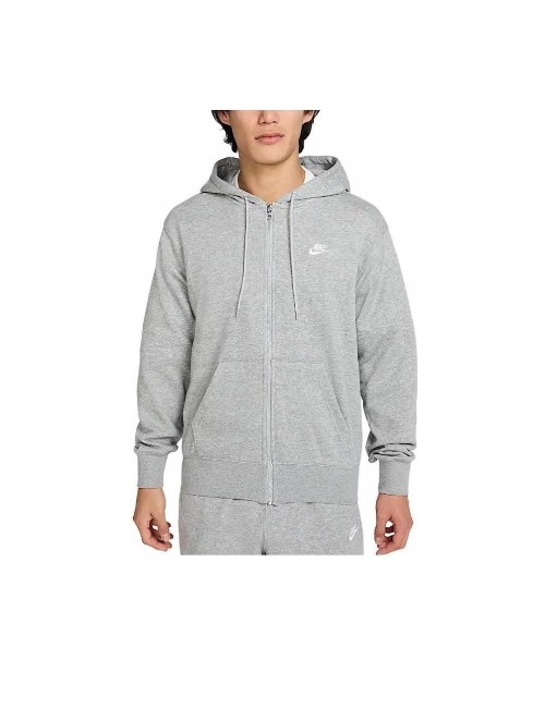 Nike Club: Мужское серое худи на молнии с капюшоном — изображение 7