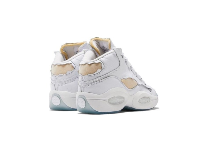 Maison Margiela x Reebok Question Mid «Memory Of»: Белые высокие ретро-баскетбольные кроссовки — изображение 2