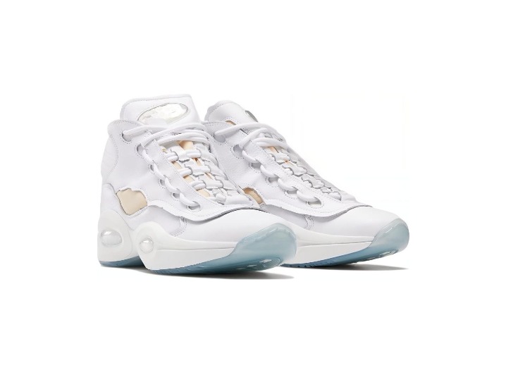 Maison Margiela x Reebok Question Mid «Memory Of»: Белые высокие ретро-баскетбольные кроссовки — изображение 3