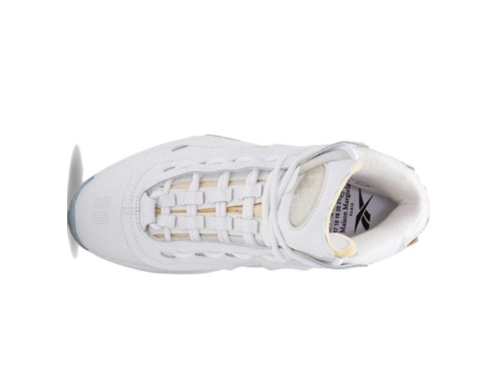 Maison Margiela x Reebok Question Mid «Memory Of»: Белые высокие ретро-баскетбольные кроссовки — изображение 6