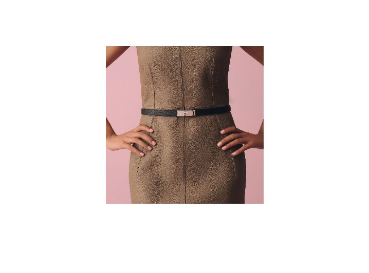 HERMÈS Kelly: Женский кожаный ремень с пряжкой Silver Smooth Buckle, чёрный, 1,8 см — изображение 2