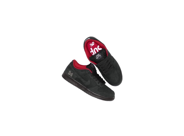 Nike x Supreme SB Dunk Low: Мужские и женские кроссовки в чёрном цвете — изображение 5