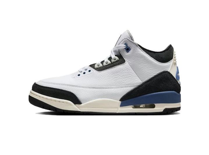 Jordan × A Ma Maniére Air Jordan 3 "Diffused Blue": Мужские ретро-баскетбольные кроссовки в бело-синей гамме