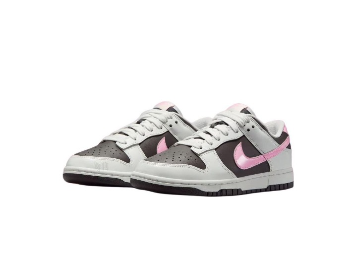 Nike Dunk Low "Pink Swoosh": Женские низкие кроссовки в бело-розовой гамме — изображение 3