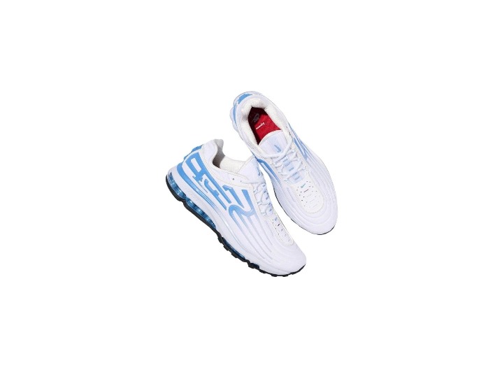 Nike × Supreme Air Max 2001 Air Ecstasy: Унисекс-кроссовки в бело-сине-чёрной гамме — изображение 4